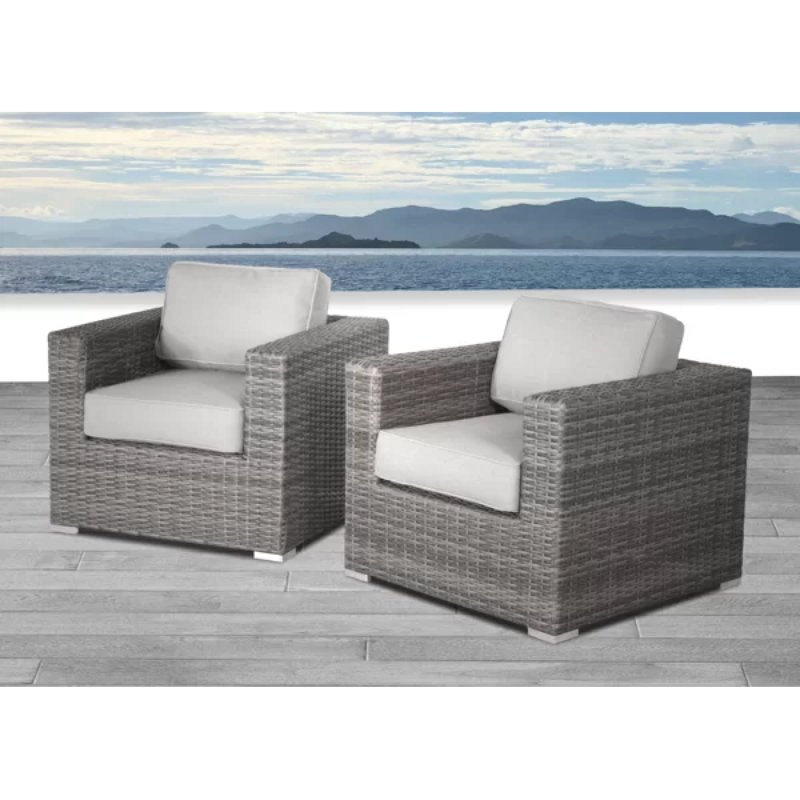 Chaise de patio confortable avec coussins - entièrement assemblée, Blanc