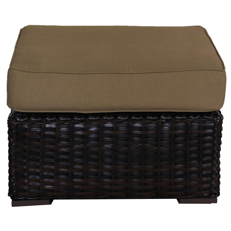 Repose-pieds d'extérieur avec coussin Sireci, Cacao