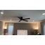 Ventilateur de plafond de 52 po avec lumières, ventilateurs de plafond encastrés noirs avec télécommande, ventilateurs de plafond à profil bas réversible à intensité variable à 6 vitesses DC, pour la chambre à coucher