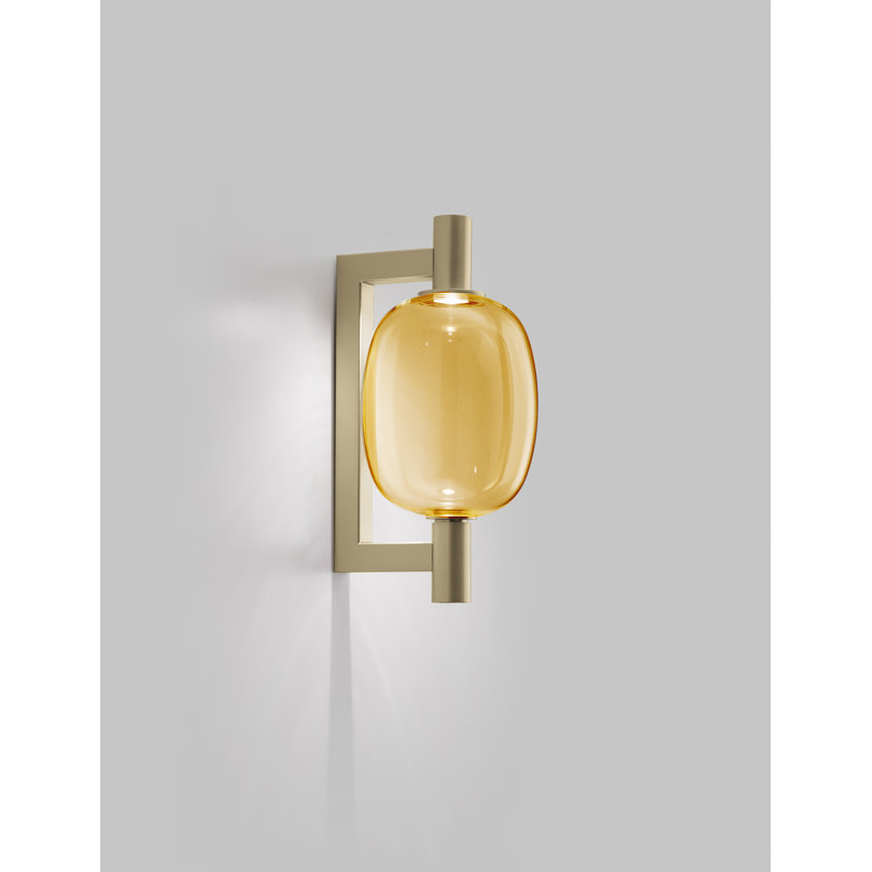 Riflesso Wall Lamp P Crystal Transparent Matt Copper 2 L32cc Ul, Matte Gold, Amber Transparent