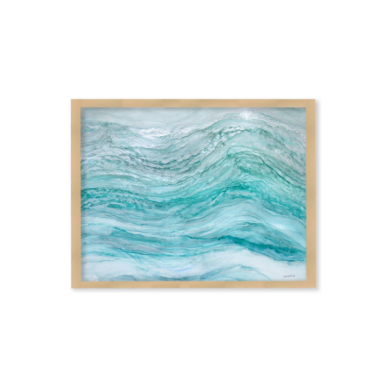 «Neptune's Fury» par Norman Wyatt Jr. - reproduction sur toile, Art mural naturel encadré texturé, H 30 po x l 40 po