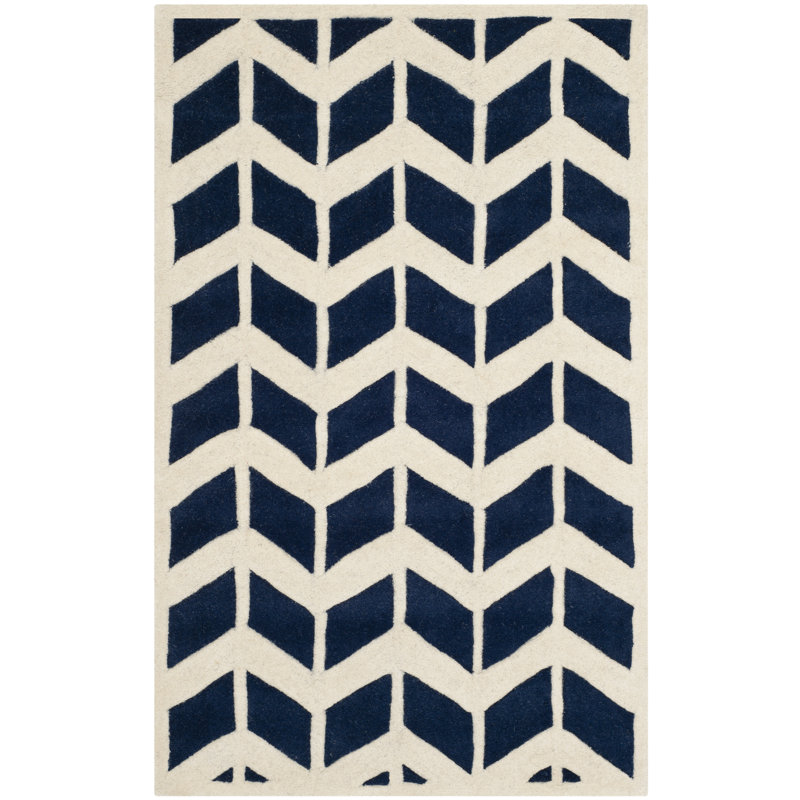Chevron Wool Hand Woven Area Rug, Rectangle 183 x 274 cm