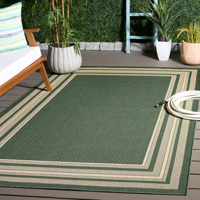 Polypropylène tissé à la machine Courtyard; Tapis intérieur / extérieur en polyester rayé