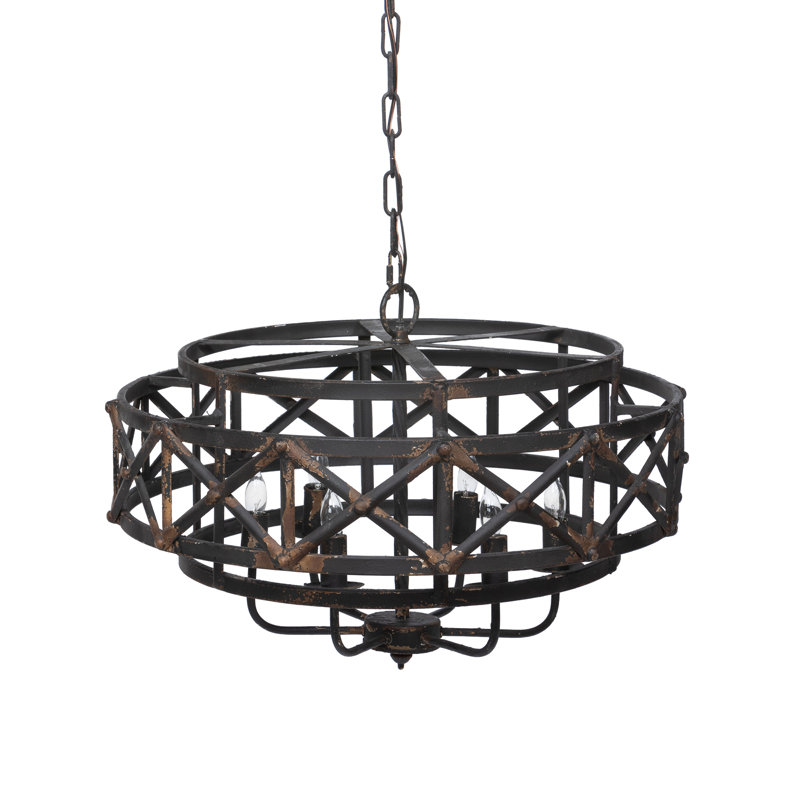 6 - Light 100% Iron Chandelier