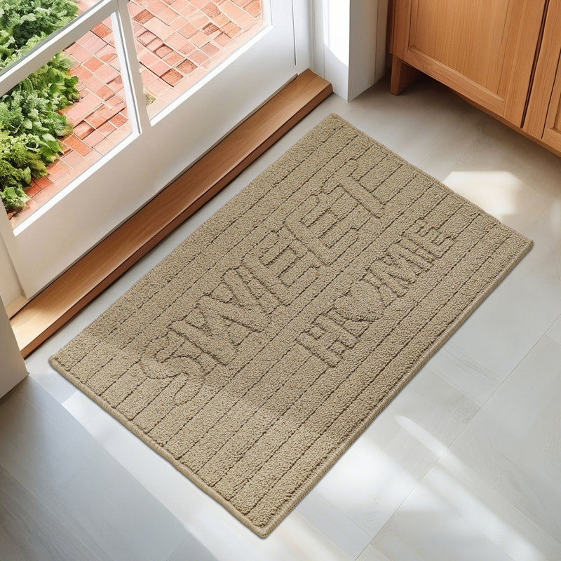 Tapis d'intérieur antidérapant lavable à la machine, L 20 po x L 32 po, Beige