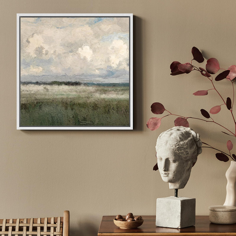 «Clouds Over Green Fields», reproduction sur toile, H 24 po x l 24 po, Blanc