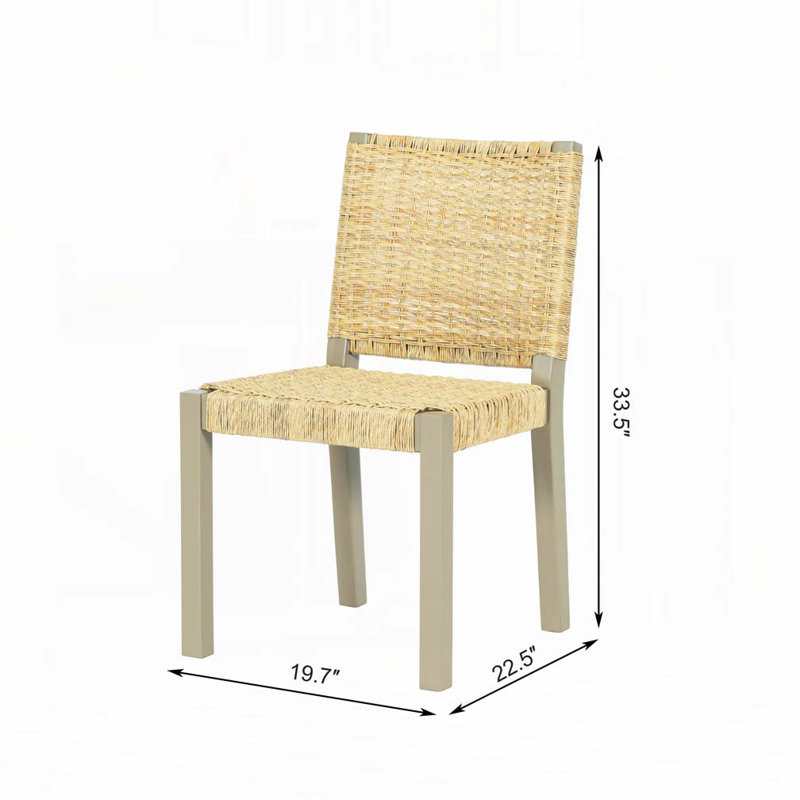 Solid Wood Rattan Dining Chairs, Gold