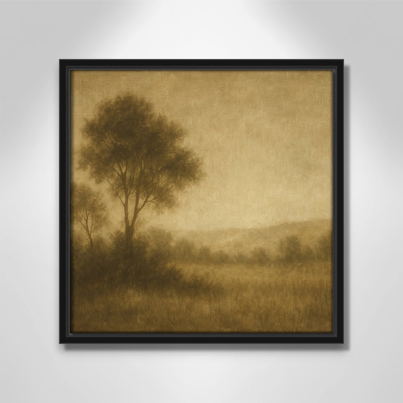 «Quiet Meadow II» par Fredrick Ashcroft, L 13,5 po x H 13,5 po, Toile avec cadre, Cadre flottant noir