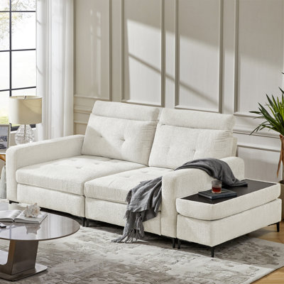 Atavia 97" Boucle Tufted Extra-Deep Modular Sleeper Sofa with Removable Storage Side Table