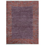 Hand-Knotted High-Quality Red and Gray Area Rug