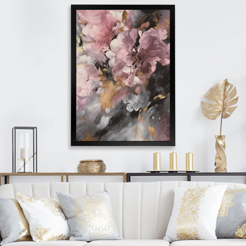 Hortensias roses - imprimé, Cadre photo noir, H 20 po x l 12 po x P 1 po