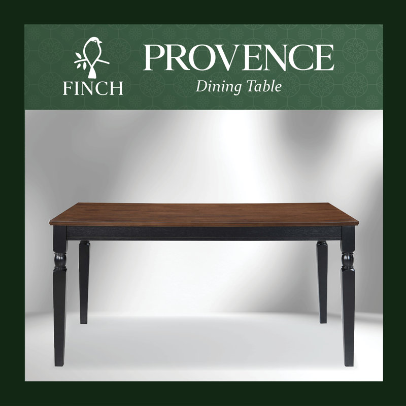 Table de salle à manger de style campagnard 60 pouces Provence Mercie, Noir