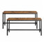 Silvia Table Benches, Set of 2, Industrial Style Indoor Benches, Durable Metal Frame