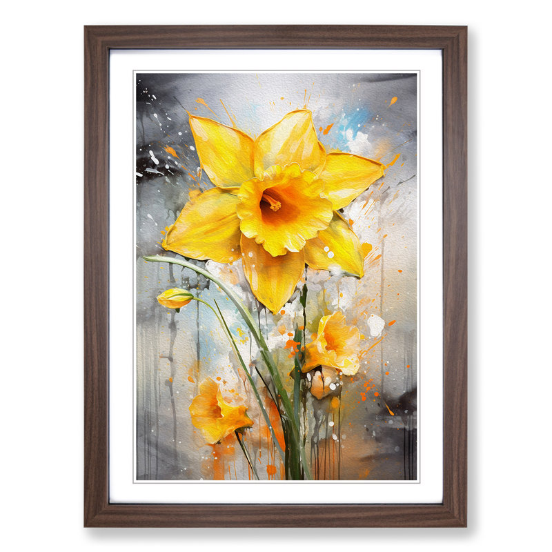Single Picture Frame Print on Wood, 46cm H x 34cm W, Walnut Framed