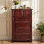 Commode 6 tiroirs pour chambre à coucher Farmhouse, commodes hautes 48 po et commodes avec colonne romaine-627638748