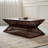 Retro Nut-Brown Solid Wood Rectangular Coffee Table