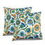 Housse de coussin d'extérieur hydrofuge bleu / vert 19 po x 19 po x 1 po en coton 6 po