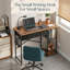 Bureau d'écriture 36 pouces avec tiroirs et tablettes de rangement, unité compacte pour petits espaces ou dortoirs, brun rustique