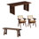 Nobie 4 - Person Walnut Solid Wood Top Double Pedestal Base Dining Set