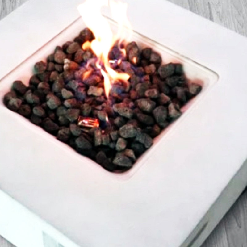 Fiber Reinforced Concrete Propane/Natural Gas Fire Pit Table, Gray