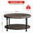 30 Inch Round 2-Tier Coffee Table with Storage Shelf-836407055