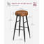 Ide Upholstered Counter Stool with Metal Frame-477764700-478538846
