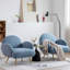 Fauteuil d'appoint moderne, fauteuil rembourré en tissu Sherpa-1469973112