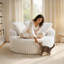 Méridienne ronde surdimensionnée avec coussin, méridienne rembourrée à assise profonde pour le salon ou la chambre à coucher-862184171
