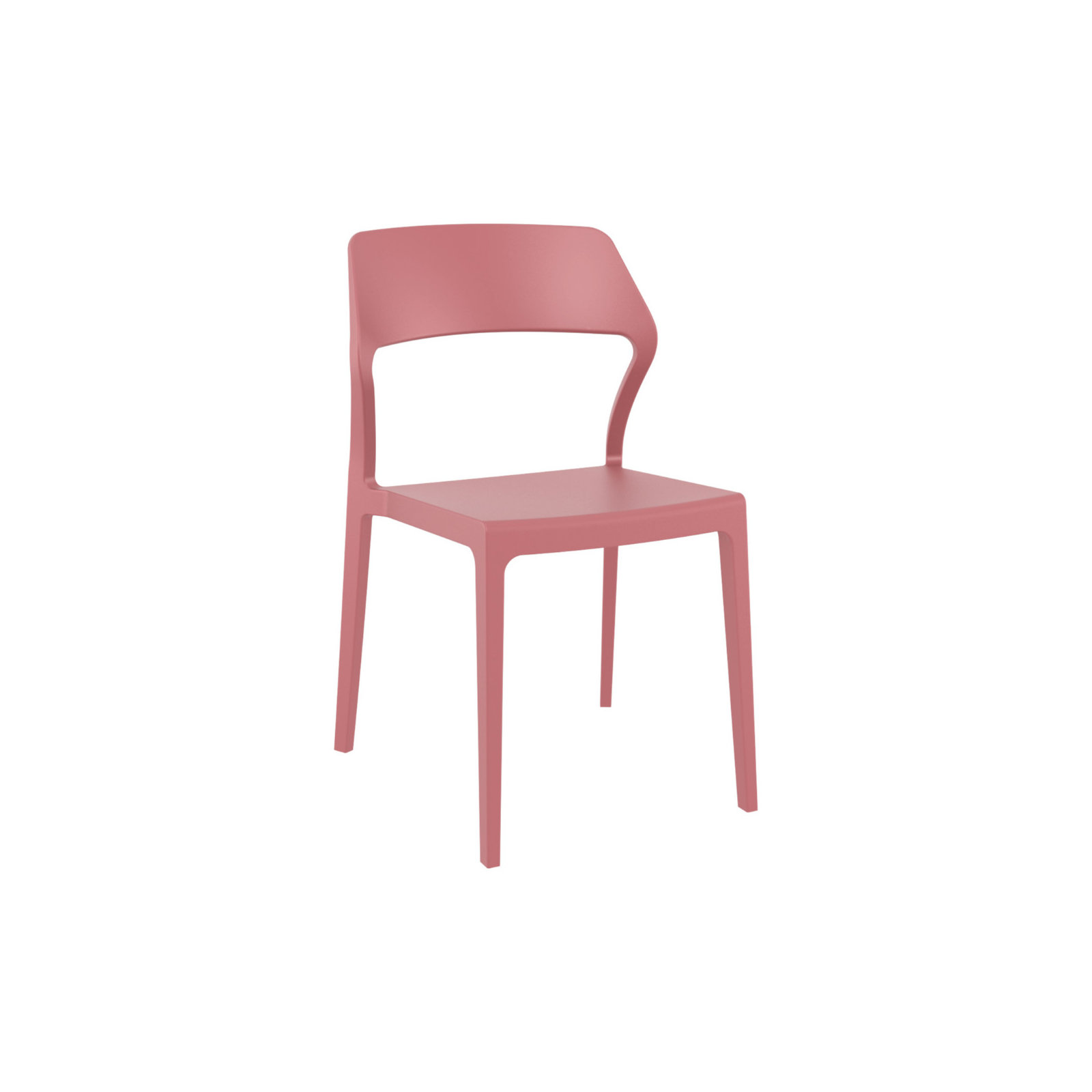 Farrah Stacking Patio Dining Side Chair, Marsala