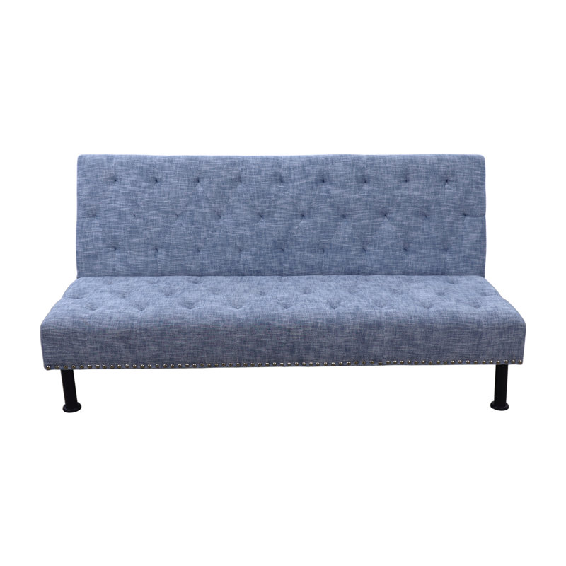 Sahale Upholstered 75'' Sleeper Sofa, Blue