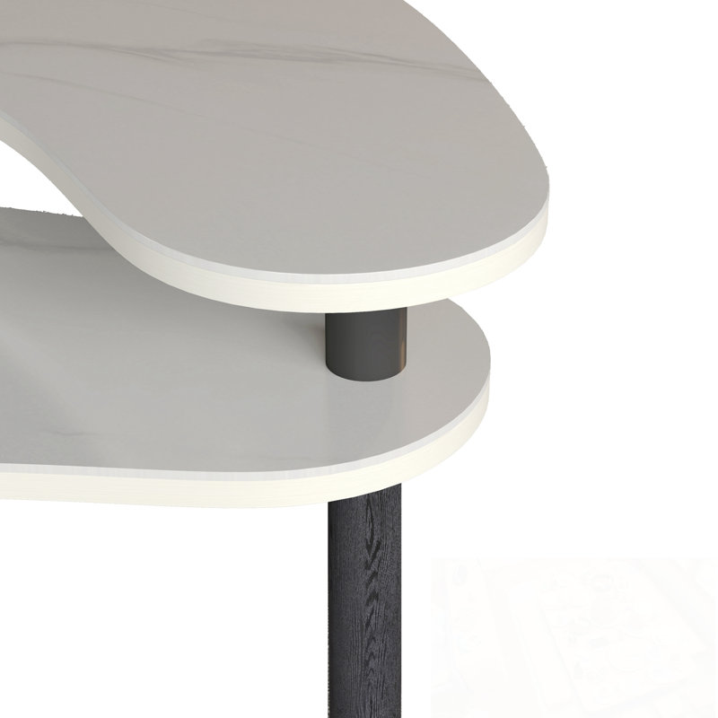 Table d'appoint coulissante Cindina, Blanc