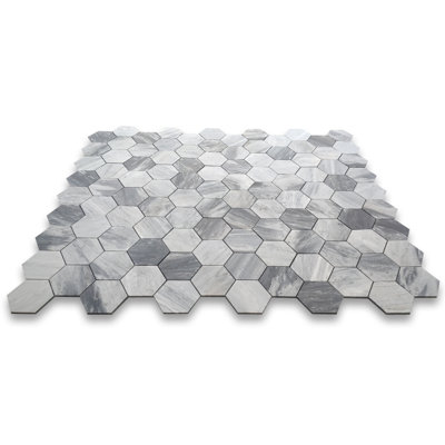 11 in. x 12 in. Honeycomb Marble Tile