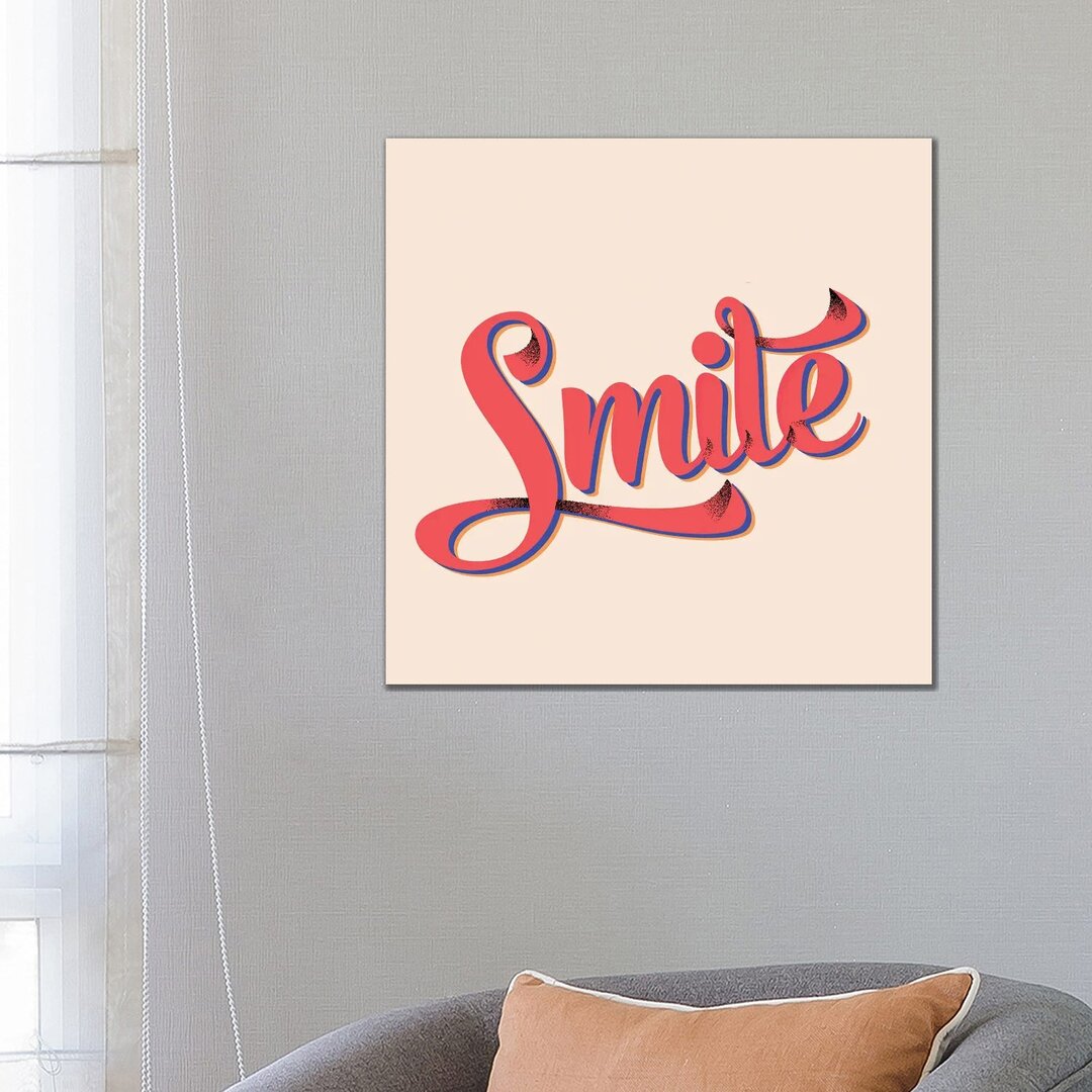 Smile Typography von Show Me Mars - Galerie-verpackte Leinwand Giclée