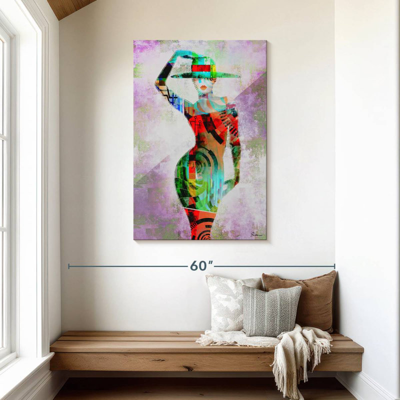 Femme de la Navette dans l'abstrait, H 45 po x l 30 po