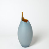 Frosted Vase w/Amber Casing
