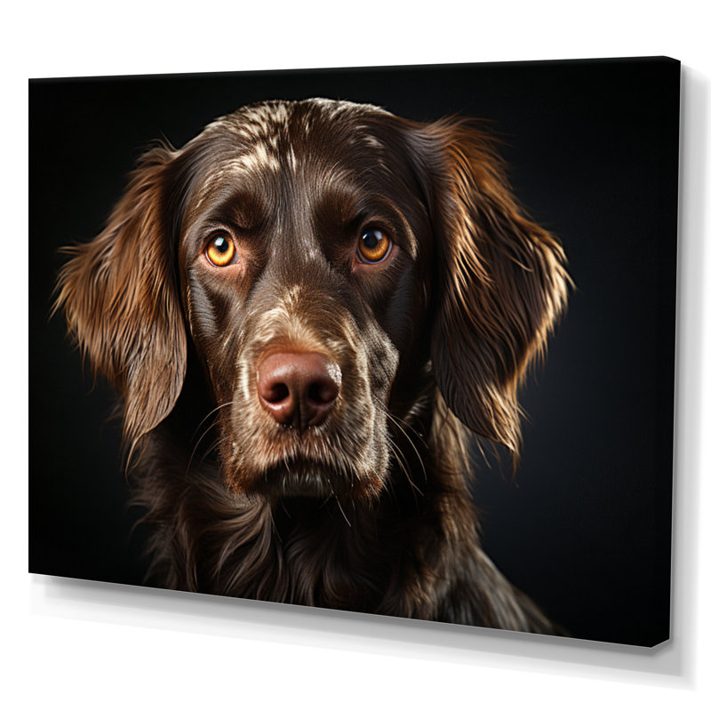 Portrait de chien II - impression, H 16 po x l 32 po x P 1 po, Toile tendue