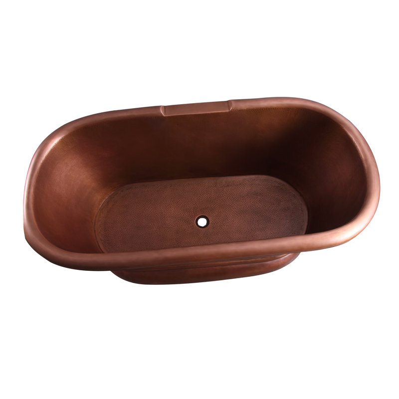 Reedley 59.87'' x 31.75'' Soaking Copper Bathtub