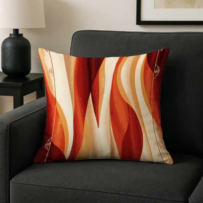 Crimson Drift Indoor And Outdoor Throw Pillow, Square 20"