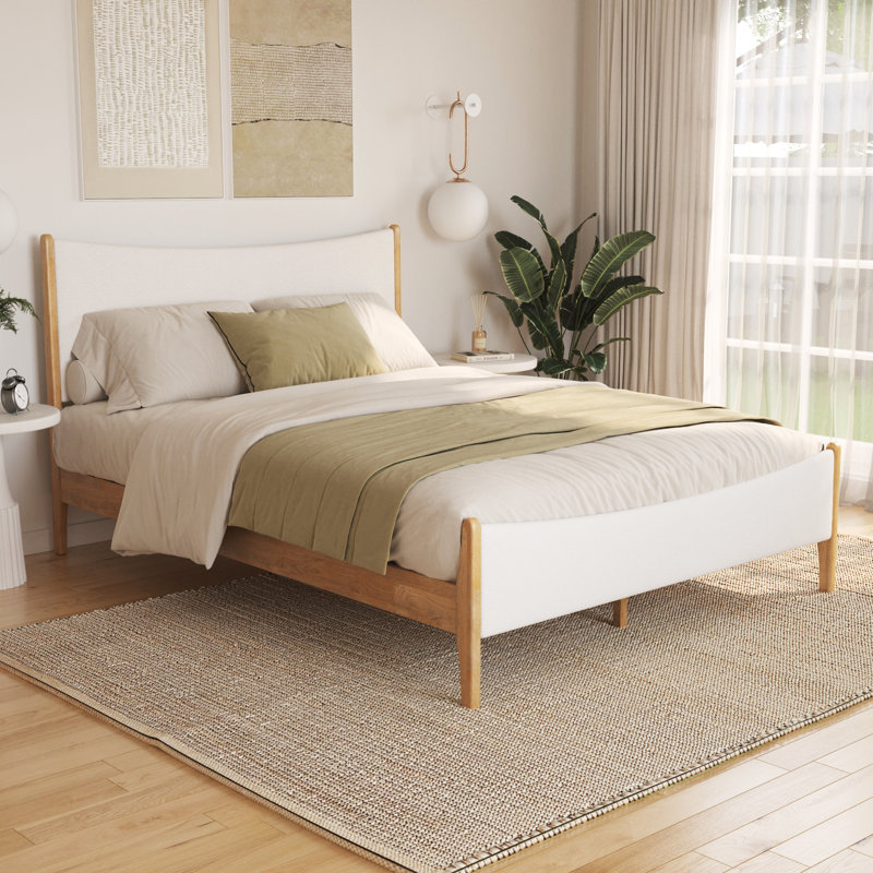 Lit plateforme tapissier Rowtag Agapita, Grand, Naturel