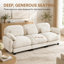 Canapé modulaire en chenille 3 places avec sièges profonds, coussins de style nuage et coussins lombaires Sarvis-1814493073