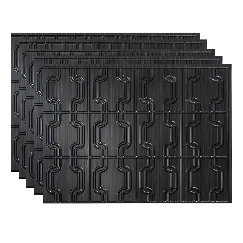 Panneau de dosseret en vinyle 18 po x 24 po FASÄDE, Onyx brossé