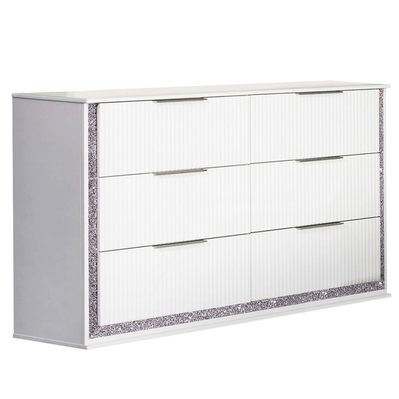 Commode 6 tiroirs White Glam & Chic