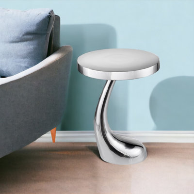Cadencia 21" Silver Aluminum Round End Table