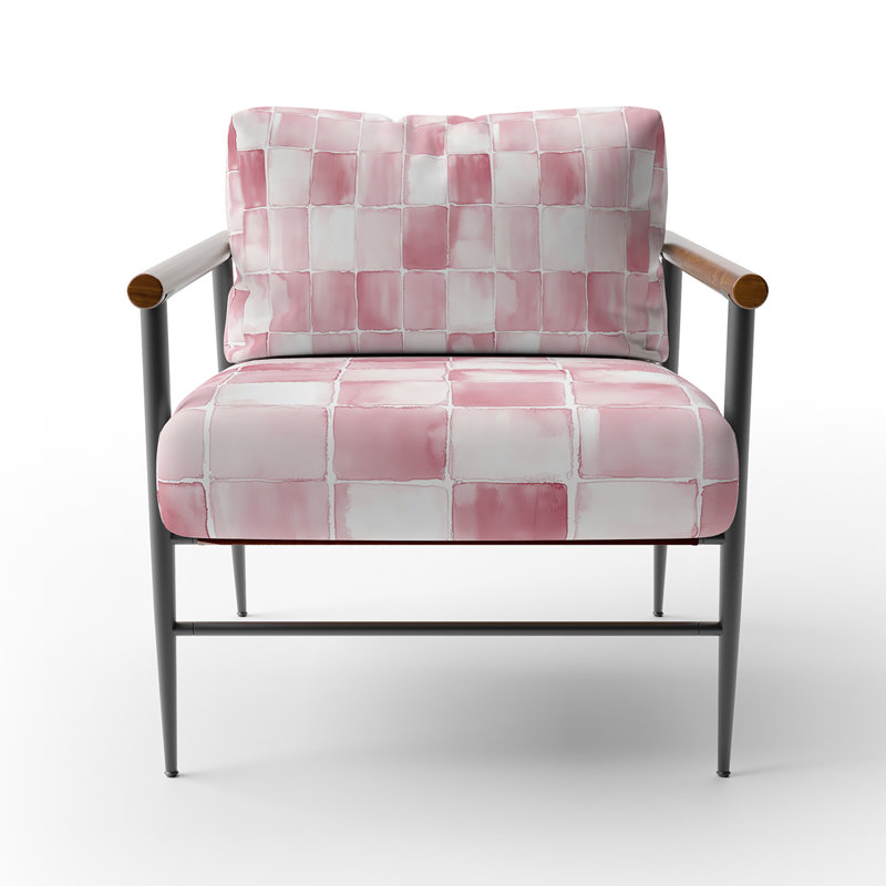 Chaise rembourrée French Country, Bras ronds bruns