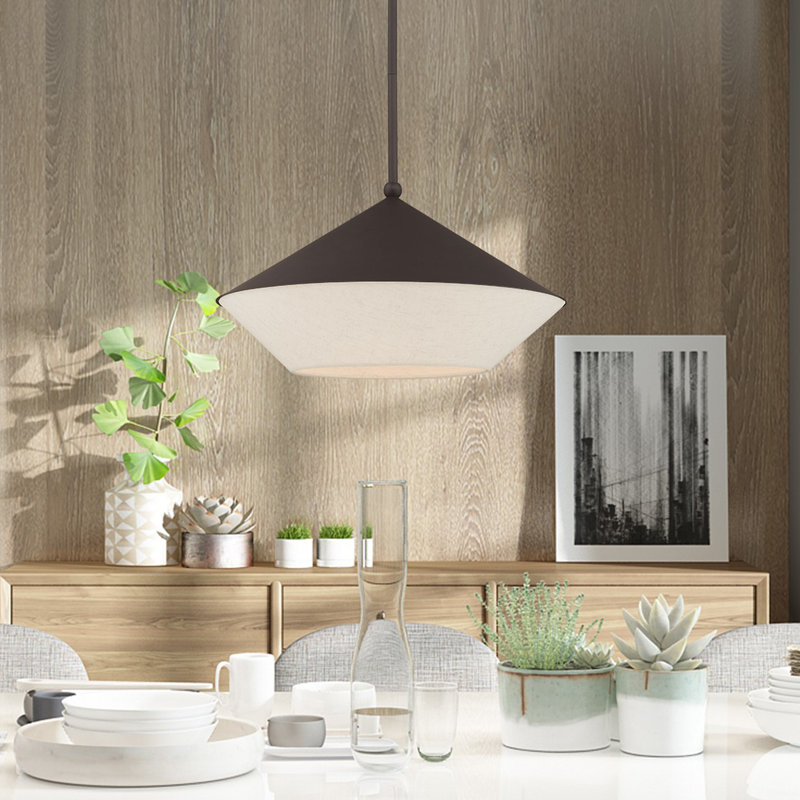 Luminaire suspendu simple Harbourvale, Bronze, Gruau
