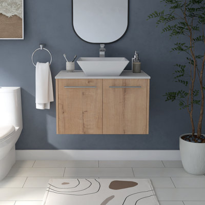Jorga 29.56'' Single Bathroom Vanity with Sintered Stone Top