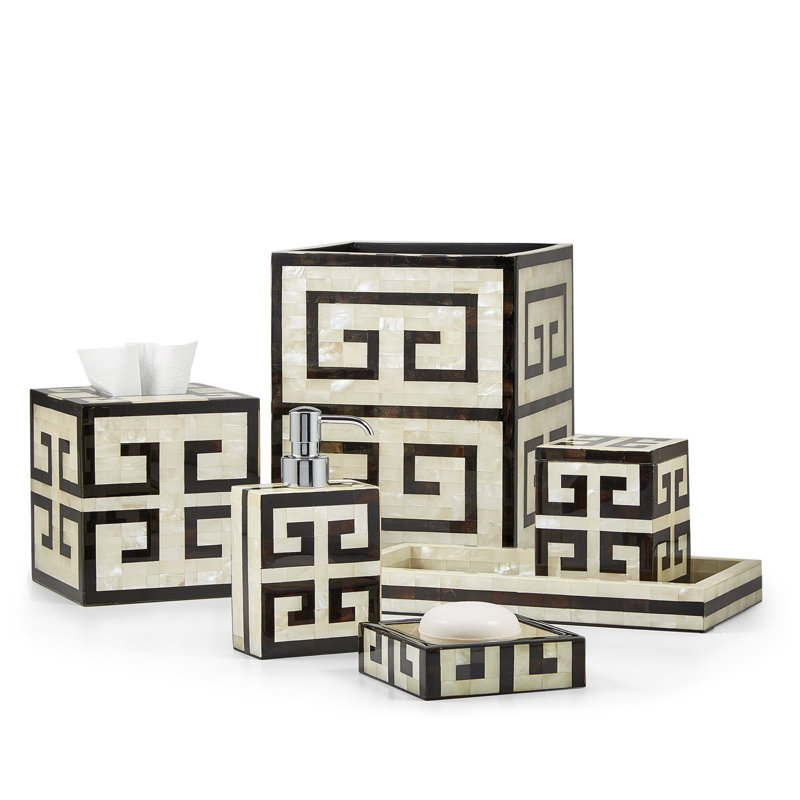 Greek Key Bathroom Storage Container