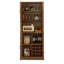 Armoire de bar rustique couleur chêne avec tablettes de rangement ouvertes et imprimées en 3D 76,4H
