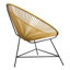 Ensemble de 2 chaises d'appoint en corde orange avec structure en fer noir Sativa-51328960