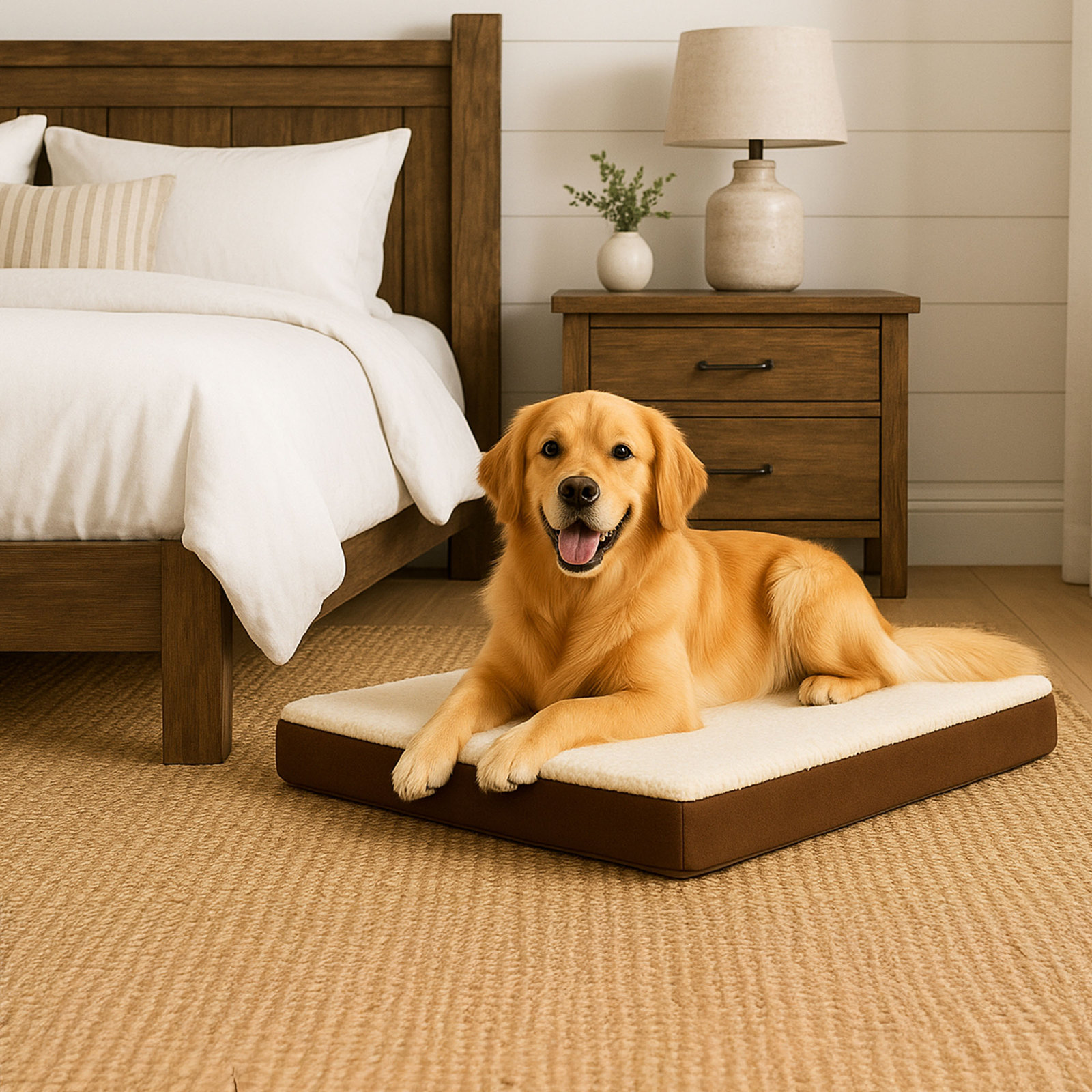PETMAKER Orthopedic Memory Foam Crate Mat, Large (4" H x 36" W x 27" D), Brown